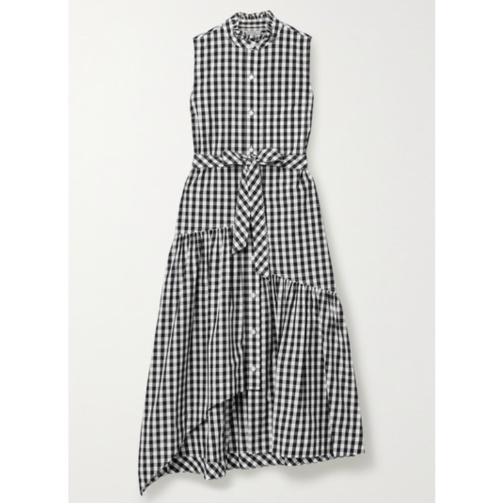 Derek Lam 10 Crosby ALTERED 'Nerioa' Black/White Asymmetric Shirt Dress sz 4